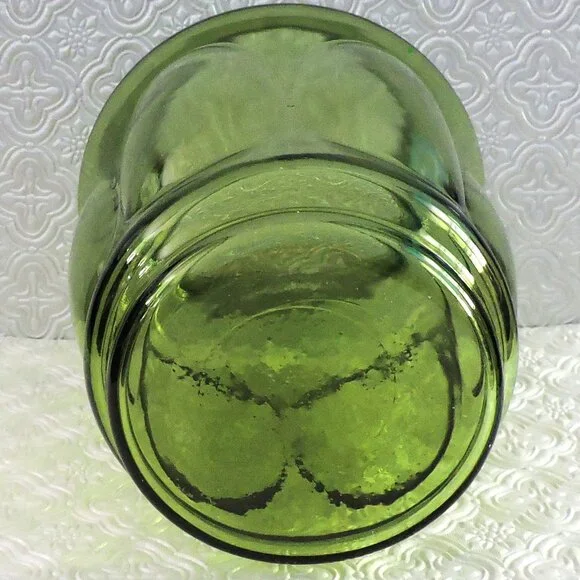 Vintage LE Smith Green Glass Bubble Cannister Home Decor Storage Sealed Lid - Picture 5 of 5